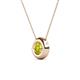2 - Arela 6.50 mm Round Yellow Diamond Donut Bezel Solitaire Pendant Necklace 