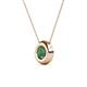 2 - Arela 6.50 mm Round Lab Created Alexandrite Donut Bezel Solitaire Pendant Necklace 