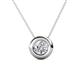 1 - Arela 6.50 mm Round Diamond Donut Bezel Solitaire Pendant Necklace 