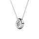 2 - Arela 6.50 mm Round Diamond Donut Bezel Solitaire Pendant Necklace 