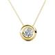1 - Arela 6.50 mm Round Diamond Donut Bezel Solitaire Pendant Necklace 