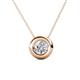 1 - Arela 6.50 mm Round Diamond Donut Bezel Solitaire Pendant Necklace 