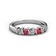 2 - Talia Ruby and Diamond Wedding Band 