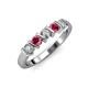 3 - Talia Ruby and Diamond Wedding Band 