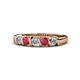 1 - Talia Ruby and Diamond Wedding Band 