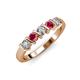 3 - Talia Ruby and Diamond Wedding Band 