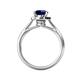 5 - Vida Signature Blue Sapphire and Diamond Halo Engagement Ring 