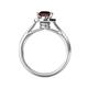5 - Vida Signature Red Garnet and Diamond Halo Engagement Ring 