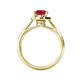 5 - Vida Signature Ruby and Diamond Halo Engagement Ring 