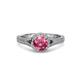 3 - Levana Signature Round Pink Tourmaline and Diamond Halo Engagement Ring 