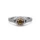 3 - Levana Signature Smoky Quartz and Diamond Halo Engagement Ring 