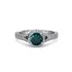 3 - Levana Signature London Blue Topaz and Diamond Halo Engagement Ring 