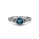 3 - Levana Signature Blue and White Diamond Halo Engagement Ring 