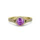 3 - Levana Signature Amethyst and Diamond Halo Engagement Ring 