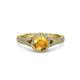 3 - Levana Signature Citrine and Diamond Halo Engagement Ring 