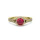 3 - Levana Signature Ruby and Diamond Halo Engagement Ring 