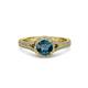 3 - Levana Signature Blue and White Diamond Halo Engagement Ring 