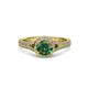 3 - Levana Signature Diamond and Lab Created Alexandrite Halo Engagement Ring 