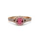 3 - Levana Signature Rhodolite Garnet and Diamond Halo Engagement Ring 