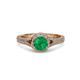 3 - Levana Signature Emerald and Diamond Halo Engagement Ring 