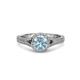 3 - Levana Signature Aquamarine and Diamond Halo Engagement Ring 