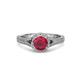 3 - Levana Signature Ruby and Diamond Halo Engagement Ring 