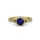 3 - Levana Signature Blue Sapphire and Diamond Halo Engagement Ring 