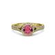 3 - Levana Signature Rhodolite Garnet and Diamond Halo Engagement Ring 
