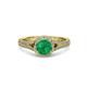 3 - Levana Signature Emerald and Diamond Halo Engagement Ring 