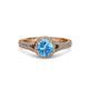 3 - Levana Signature Blue Topaz and Diamond Halo Engagement Ring 