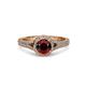 3 - Levana Signature Red Garnet and Diamond Halo Engagement Ring 