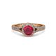3 - Levana Signature Ruby and Diamond Halo Engagement Ring 