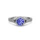 3 - Levana Signature Tanzanite and Diamond Halo Engagement Ring 