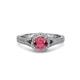 3 - Levana Signature Rhodolite Garnet and Diamond Halo Engagement Ring 