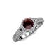 4 - Levana Signature Red Garnet and Diamond Halo Engagement Ring 