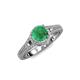 4 - Levana Signature Emerald and Diamond Halo Engagement Ring 