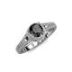 4 - Levana Signature Black and White Diamond Halo Engagement Ring 