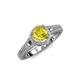 4 - Levana Signature Yellow and White Diamond Halo Engagement Ring 