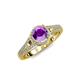 4 - Levana Signature Amethyst and Diamond Halo Engagement Ring 