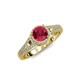 4 - Levana Signature Ruby and Diamond Halo Engagement Ring 