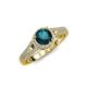 4 - Levana Signature London Blue Topaz and Diamond Halo Engagement Ring 