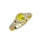 4 - Levana Signature Yellow and White Diamond Halo Engagement Ring 