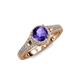 4 - Levana Signature Iolite and Diamond Halo Engagement Ring 
