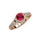 4 - Levana Signature Ruby and Diamond Halo Engagement Ring 