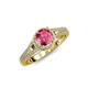 4 - Levana Signature Pink Tourmaline and Diamond Halo Engagement Ring 
