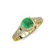 4 - Levana Signature Emerald and Diamond Halo Engagement Ring 