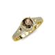 4 - Levana Signature Smoky Quartz and Diamond Halo Engagement Ring 