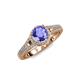 4 - Levana Signature Tanzanite and Diamond Halo Engagement Ring 