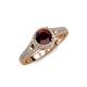 4 - Levana Signature Red Garnet and Diamond Halo Engagement Ring 