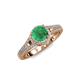 4 - Levana Signature Emerald and Diamond Halo Engagement Ring 